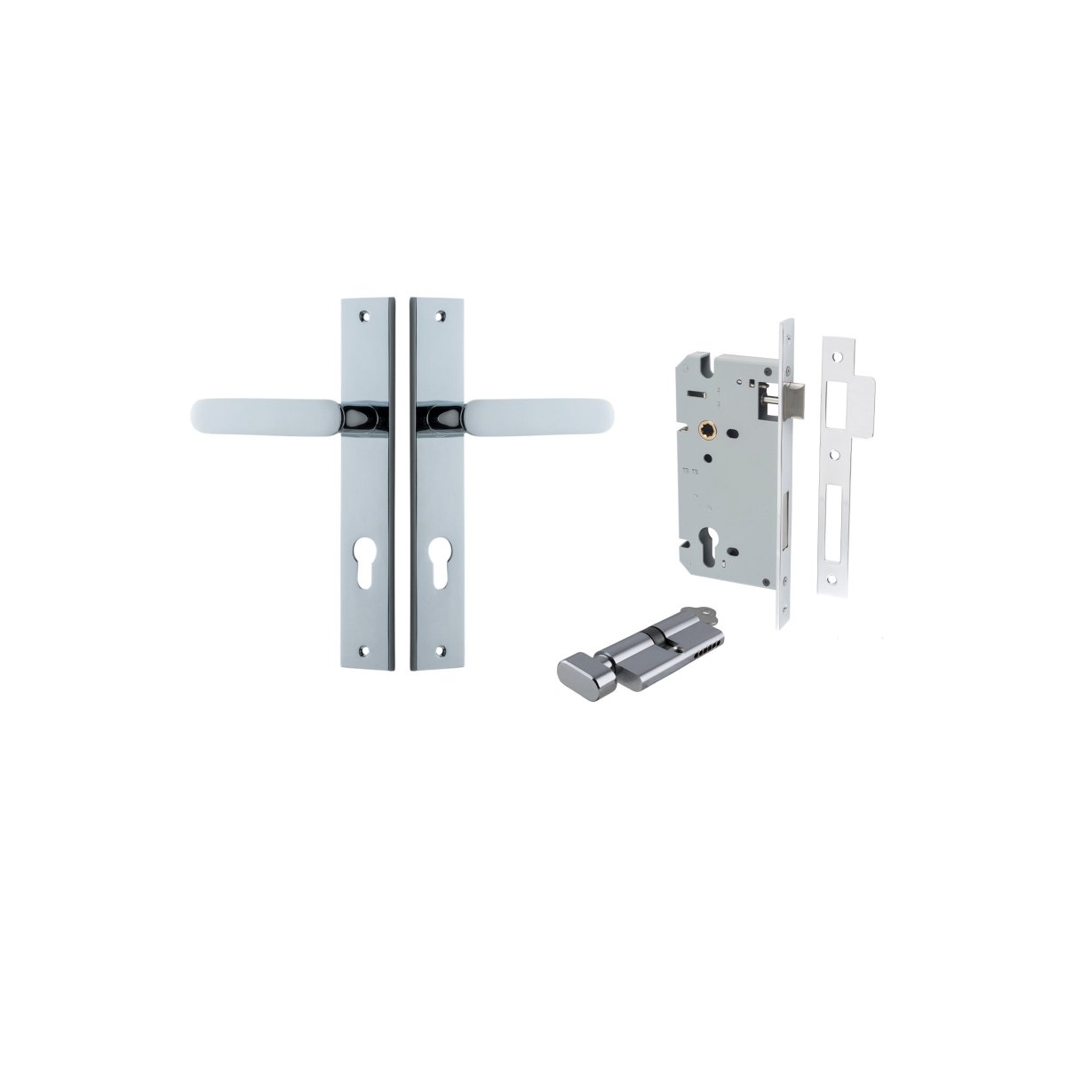 Bronte Lever - Rectangular Backplate - Ella Grace - Iver - Polished Chrome - Door Levers