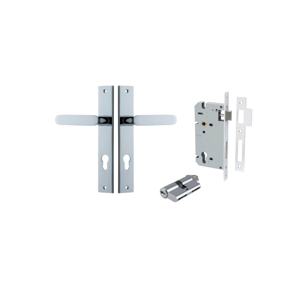 Bronte Lever - Rectangular Backplate - Ella Grace - Iver - Polished Chrome - Door Levers