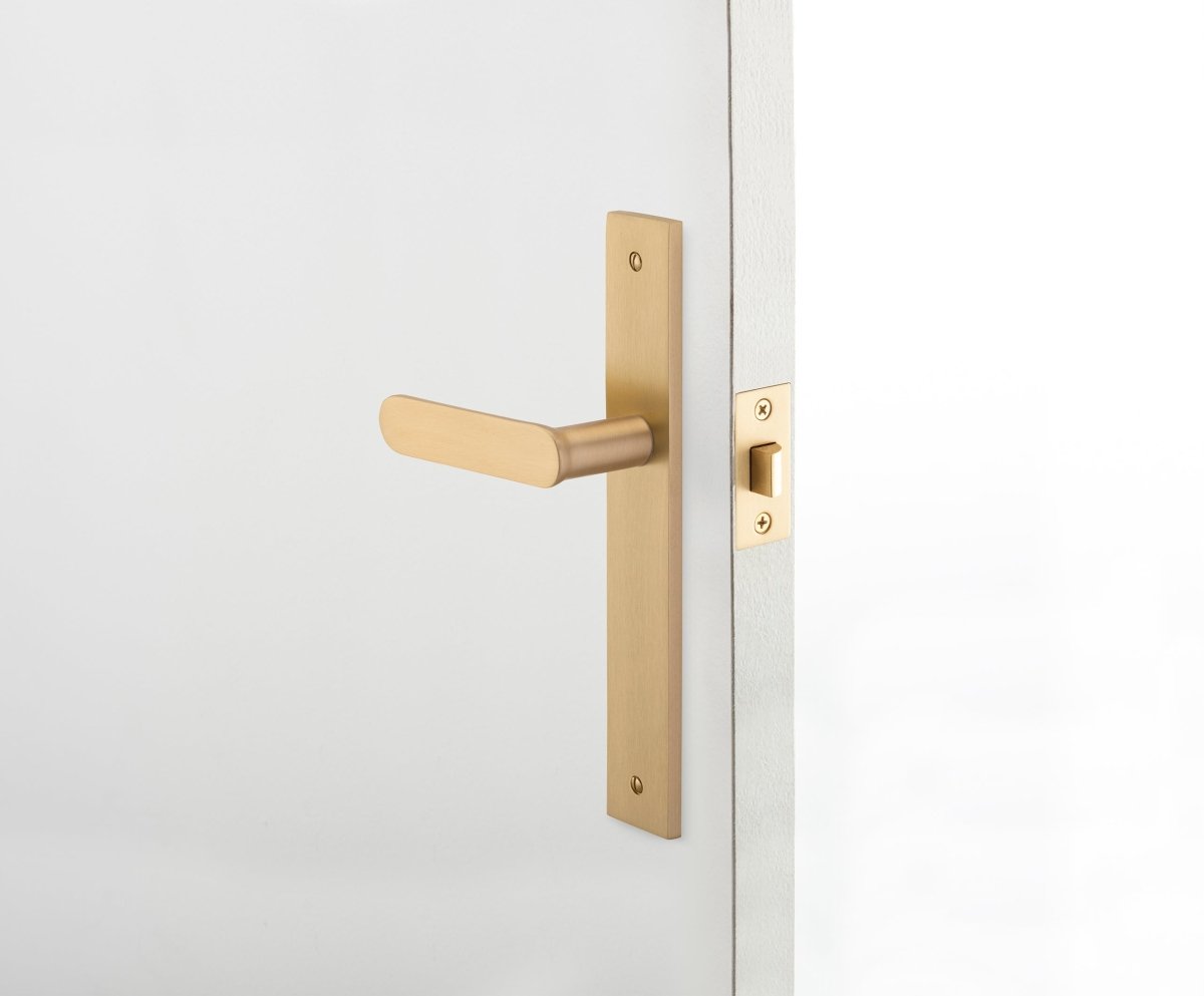 Bronte Lever - Rectangular Backplate - Ella Grace - Iver - Brushed Brass - Door Levers