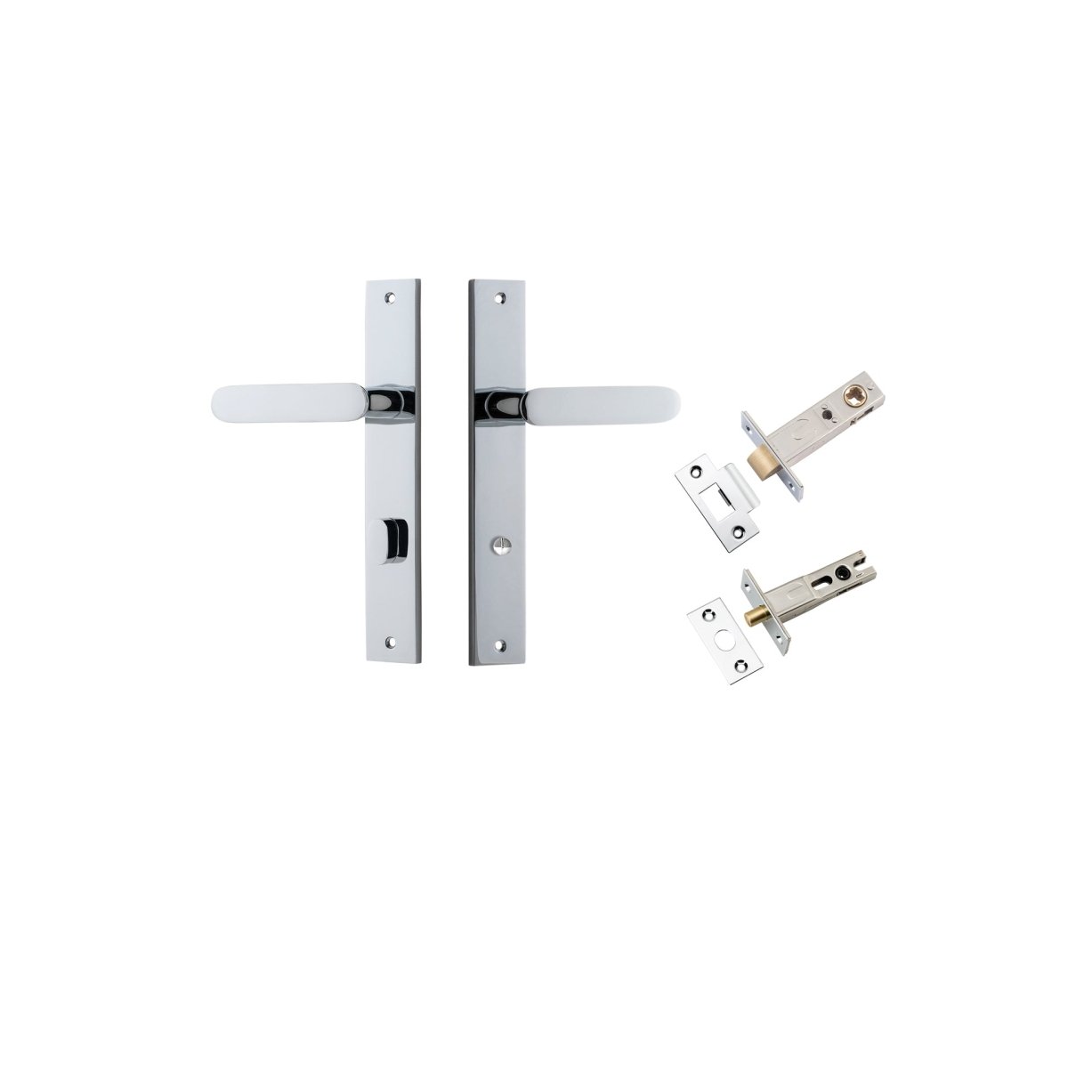 Bronte Lever - Rectangular Backplate - Ella Grace - Iver - Polished Chrome - Door Levers