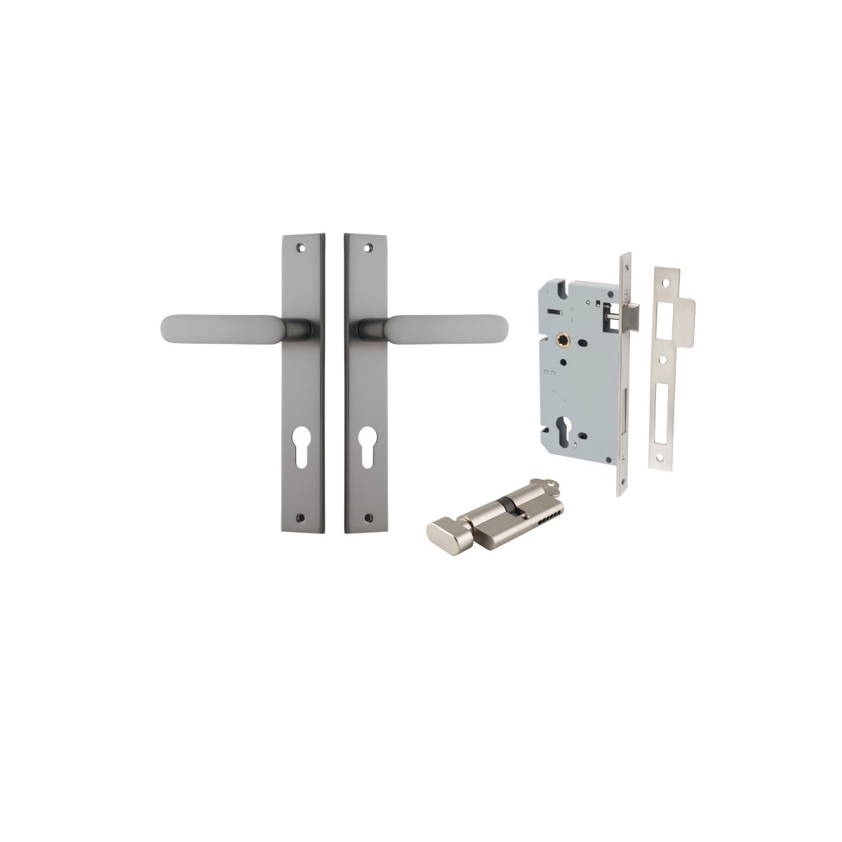 Bronte Lever - Rectangular Backplate - Ella Grace - Iver - Satin Nickel - Door Levers