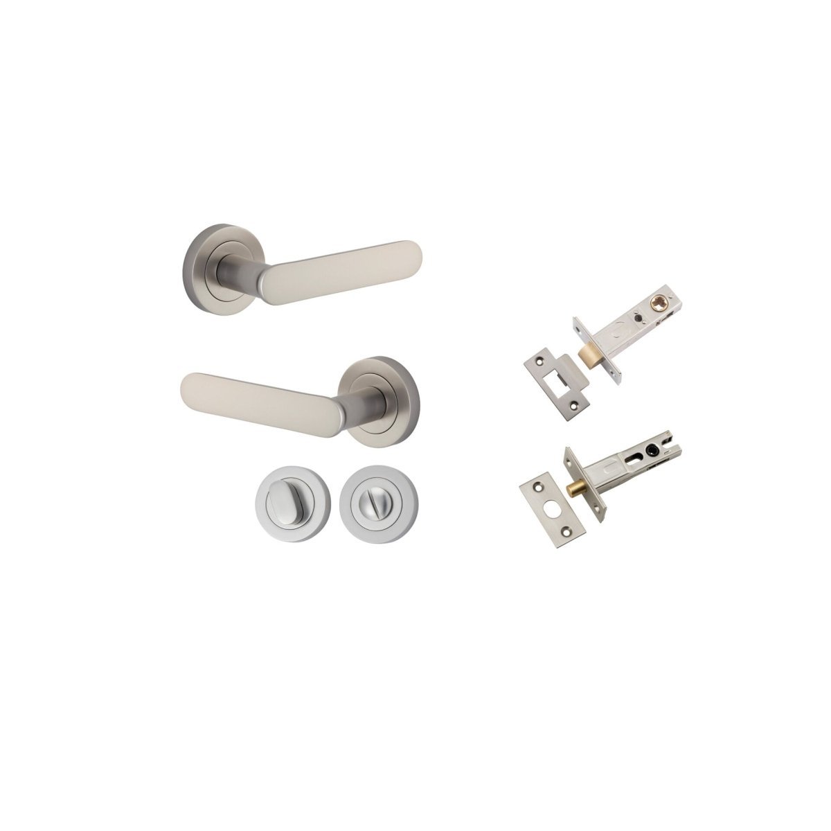 Bronte Lever - Round Rose - Ella Grace - Iver - Satin Nickel - Door Levers