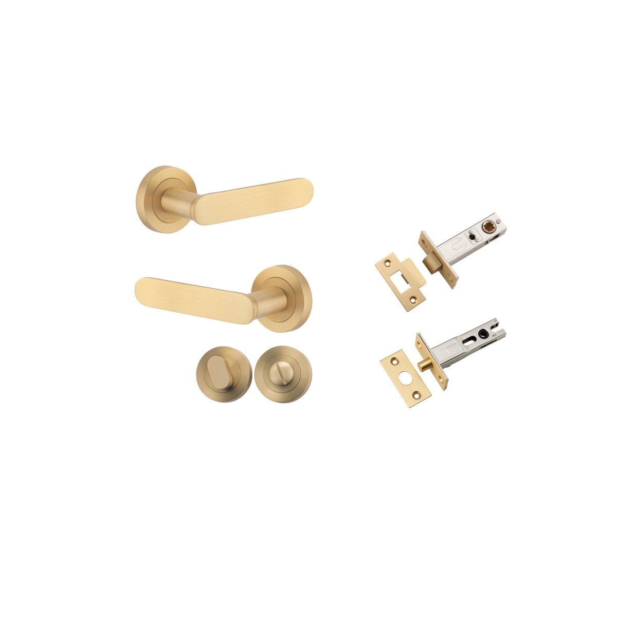 Bronte Lever - Round Rose - Ella Grace - Iver - Brushed Brass - Door Levers