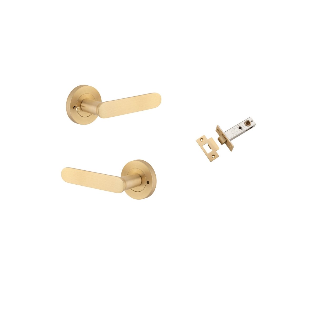 Bronte Lever - Round Rose - Ella Grace - Iver - Brushed Brass - Door Levers