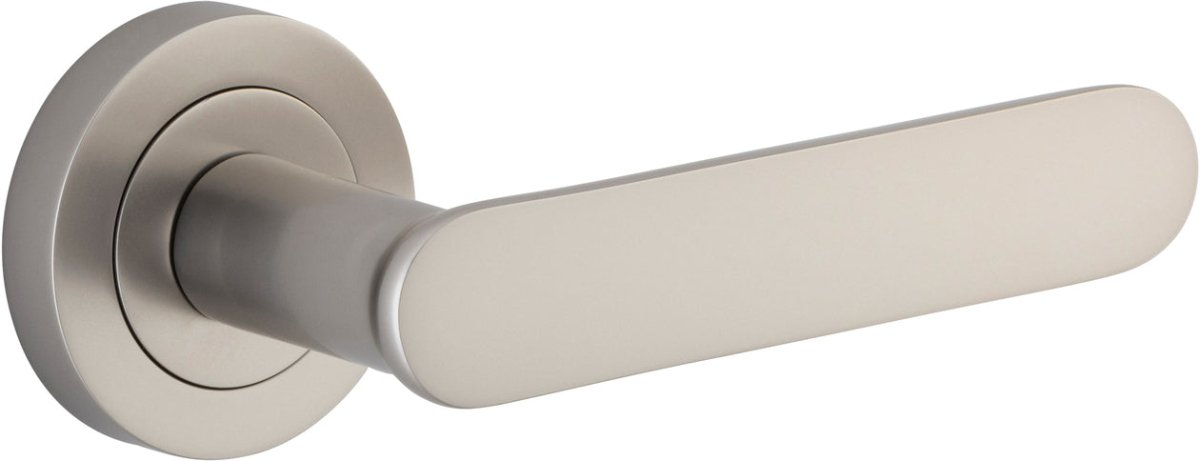 Bronte Lever - Round Rose - Ella Grace - Iver - Satin Nickel - Door Levers