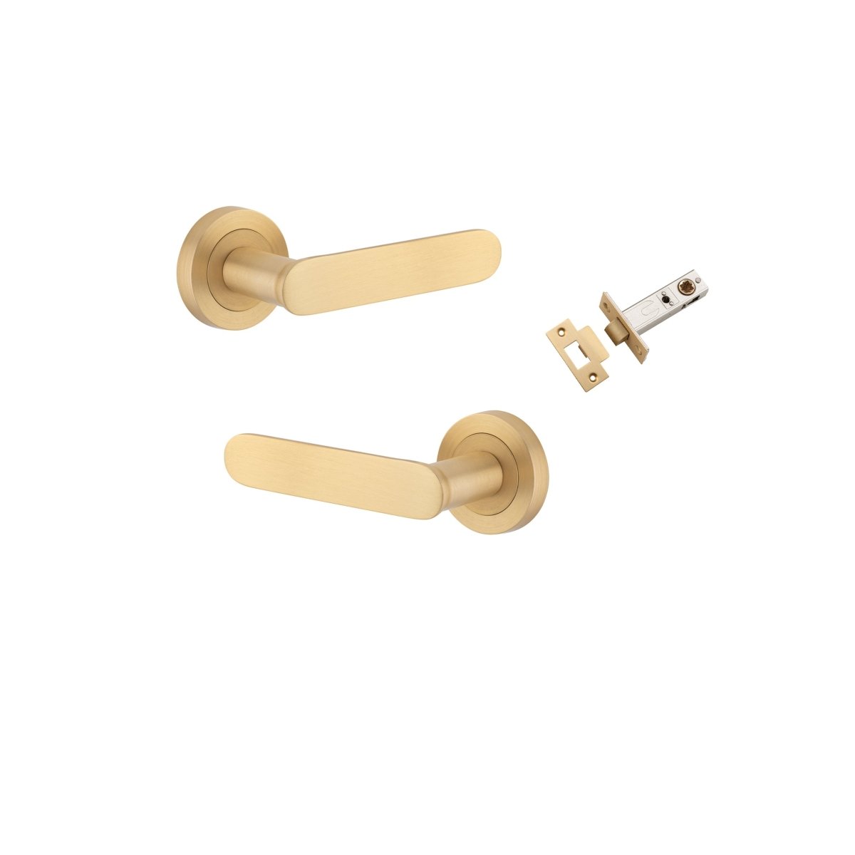 Bronte Lever - Round Rose - Ella Grace - Iver - Brushed Brass - Door Levers