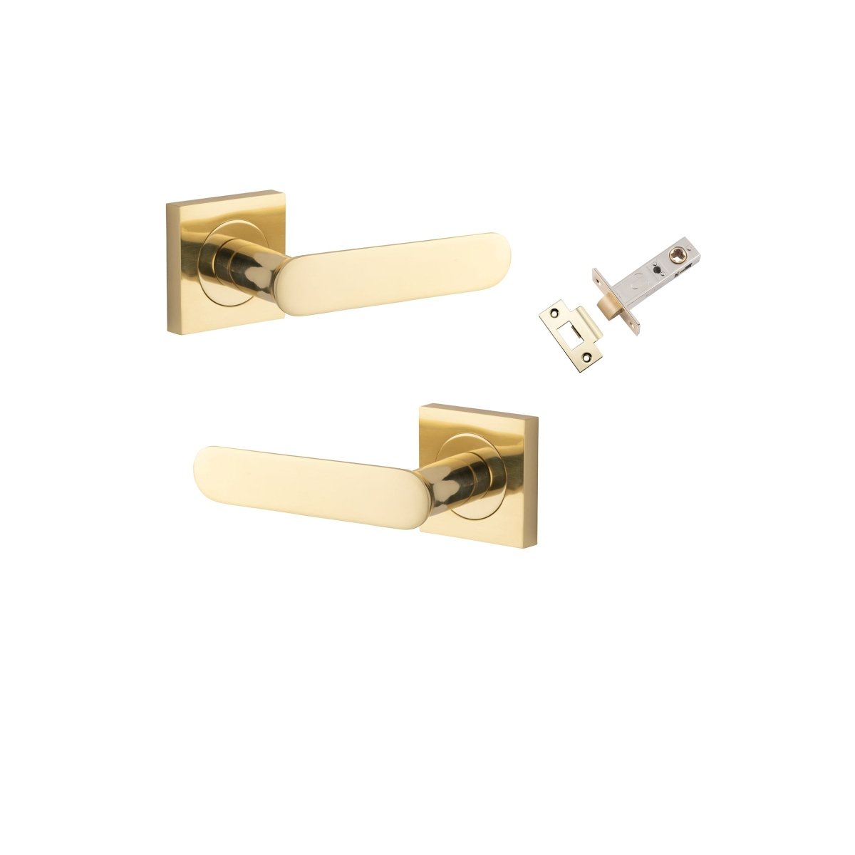 Bronte Lever - Square Rose - Ella Grace - Iver - Polished Brass - Door Levers