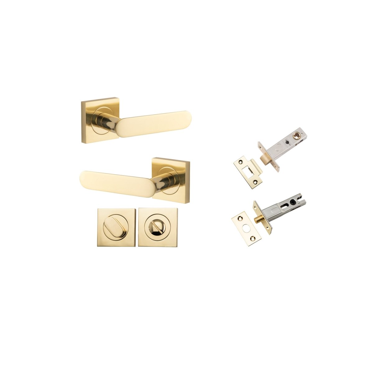 Bronte Lever - Square Rose - Ella Grace - Iver - Polished Brass - Door Levers