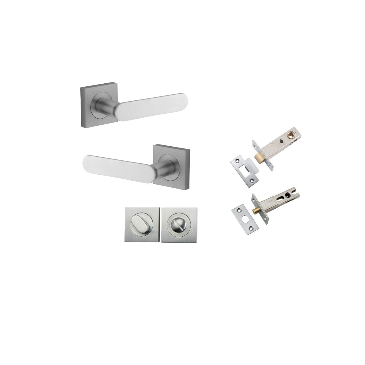 Bronte Lever - Square Rose - Ella Grace - Iver - Brushed Chrome - Door Levers