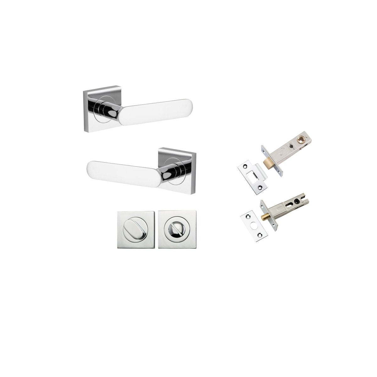 Bronte Lever - Square Rose - Ella Grace - Iver - Polished Chrome - Door Levers