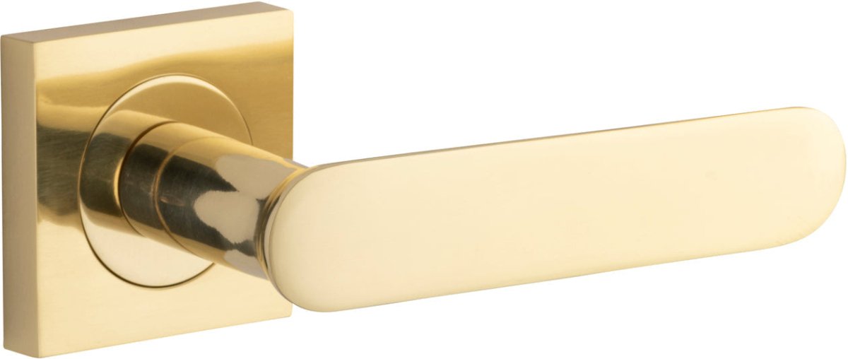 Bronte Lever - Square Rose - Ella Grace - Iver - Polished Brass - Door Levers