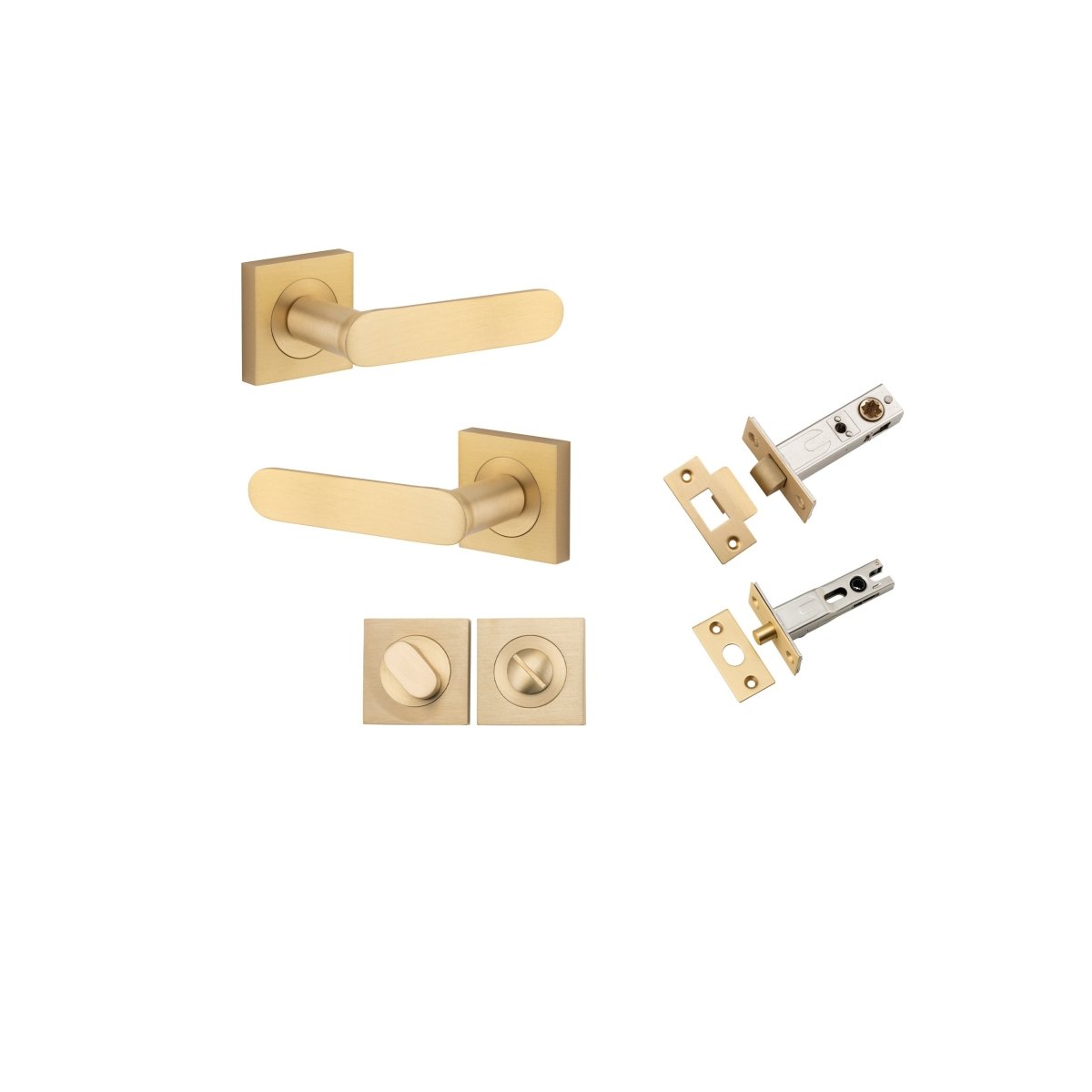 Bronte Lever - Square Rose - Ella Grace - Iver - Brushed Brass - Door Levers