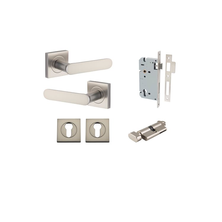 Bronte Lever - Square Rose - Ella Grace - Iver - Satin Nickel - Door Levers