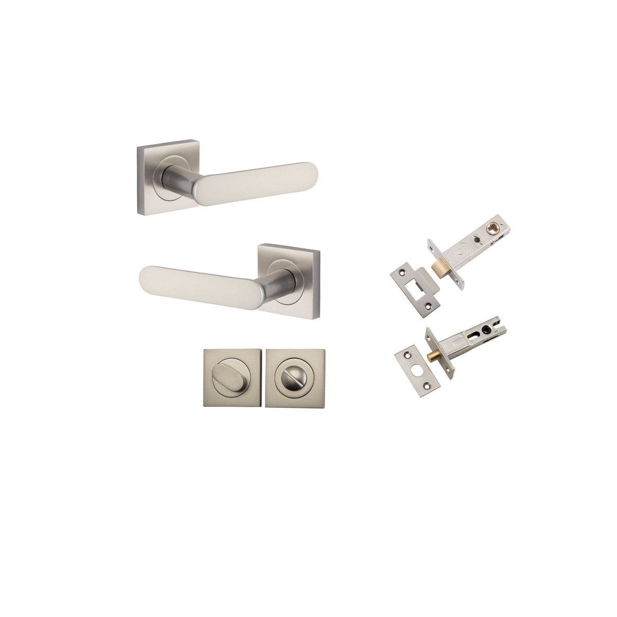 Bronte Lever - Square Rose - Ella Grace - Iver - Satin Nickel - Door Levers