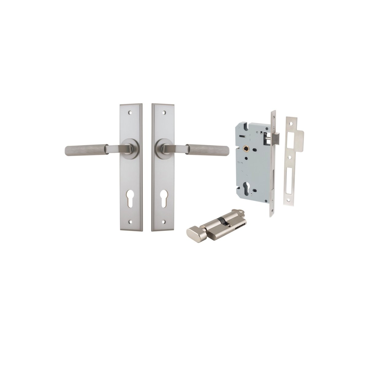 Brunswick Lever - Chamfered Backplate - Ella Grace - Iver - Satin Nickel - Door Levers