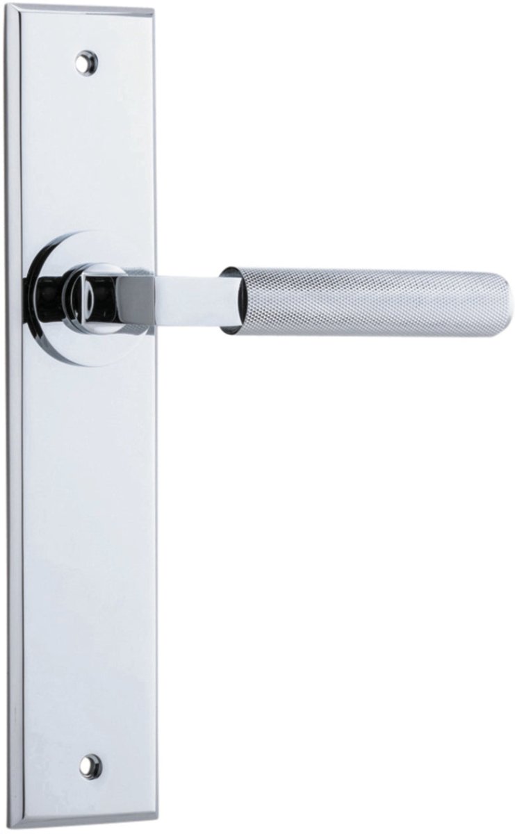 Brunswick Lever - Chamfered Backplate - Ella Grace - Iver - Polished Chrome - Door Levers