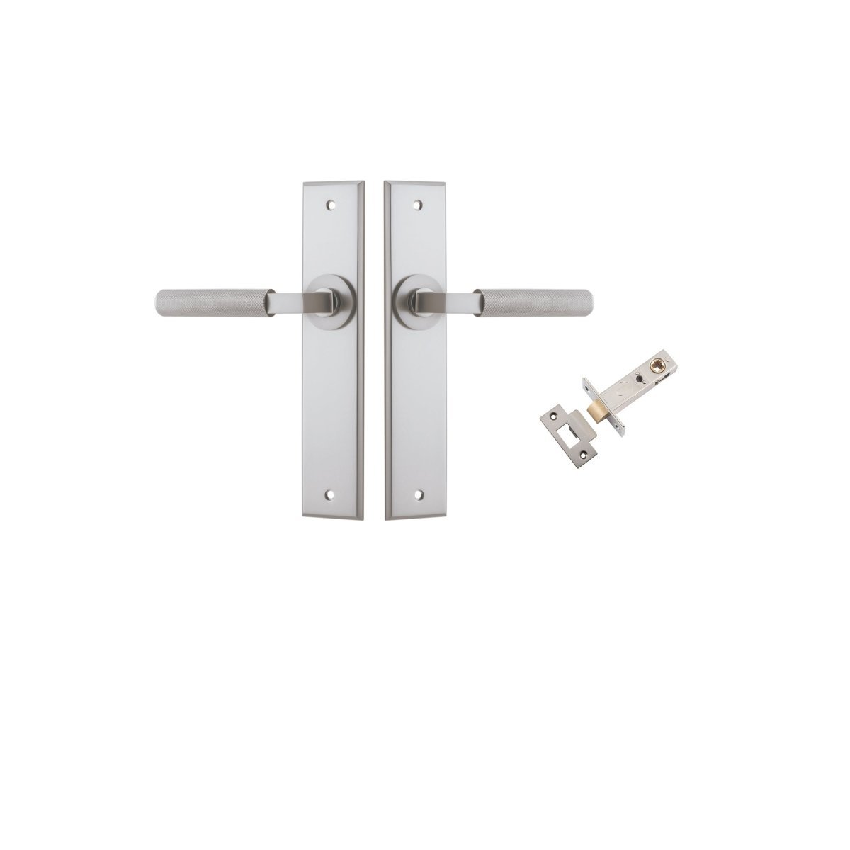 Brunswick Lever - Chamfered Backplate - Ella Grace - Iver - Satin Nickel - Door Levers