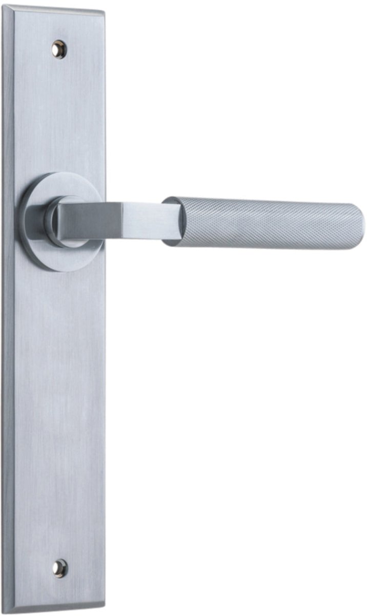 Brunswick Lever - Chamfered Backplate - Ella Grace - Iver - Brushed Chrome - Door Levers