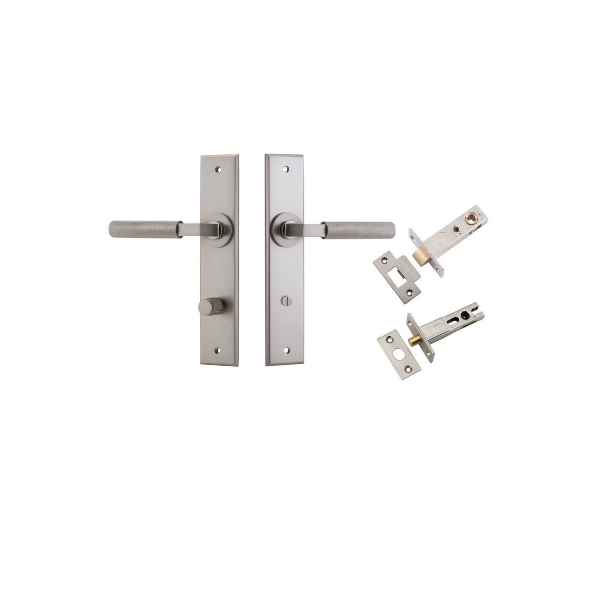 Brunswick Lever - Chamfered Backplate - Ella Grace - Iver - Satin Nickel - Door Levers