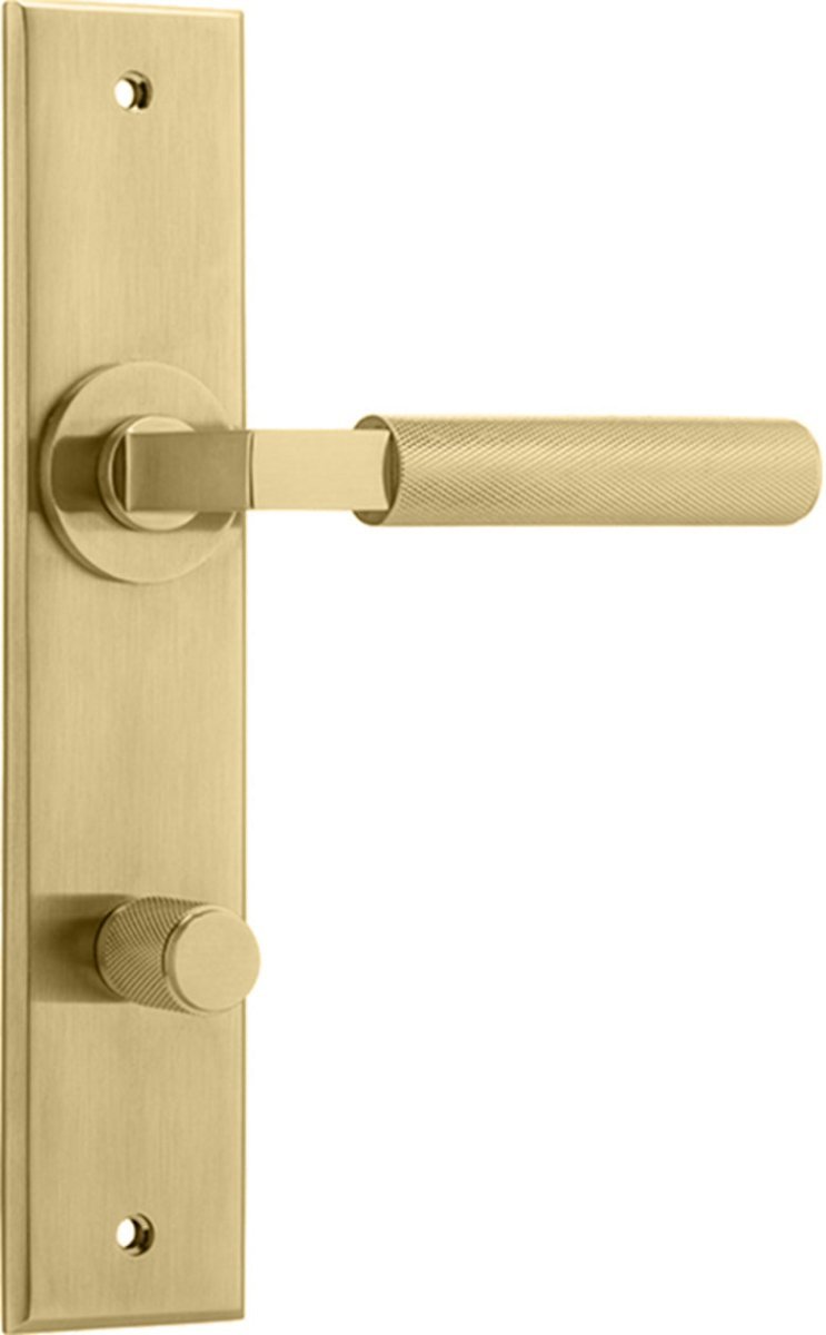 Brunswick Lever - Chamfered Backplate - Ella Grace - Iver - Brushed Gold PVD - Door Levers