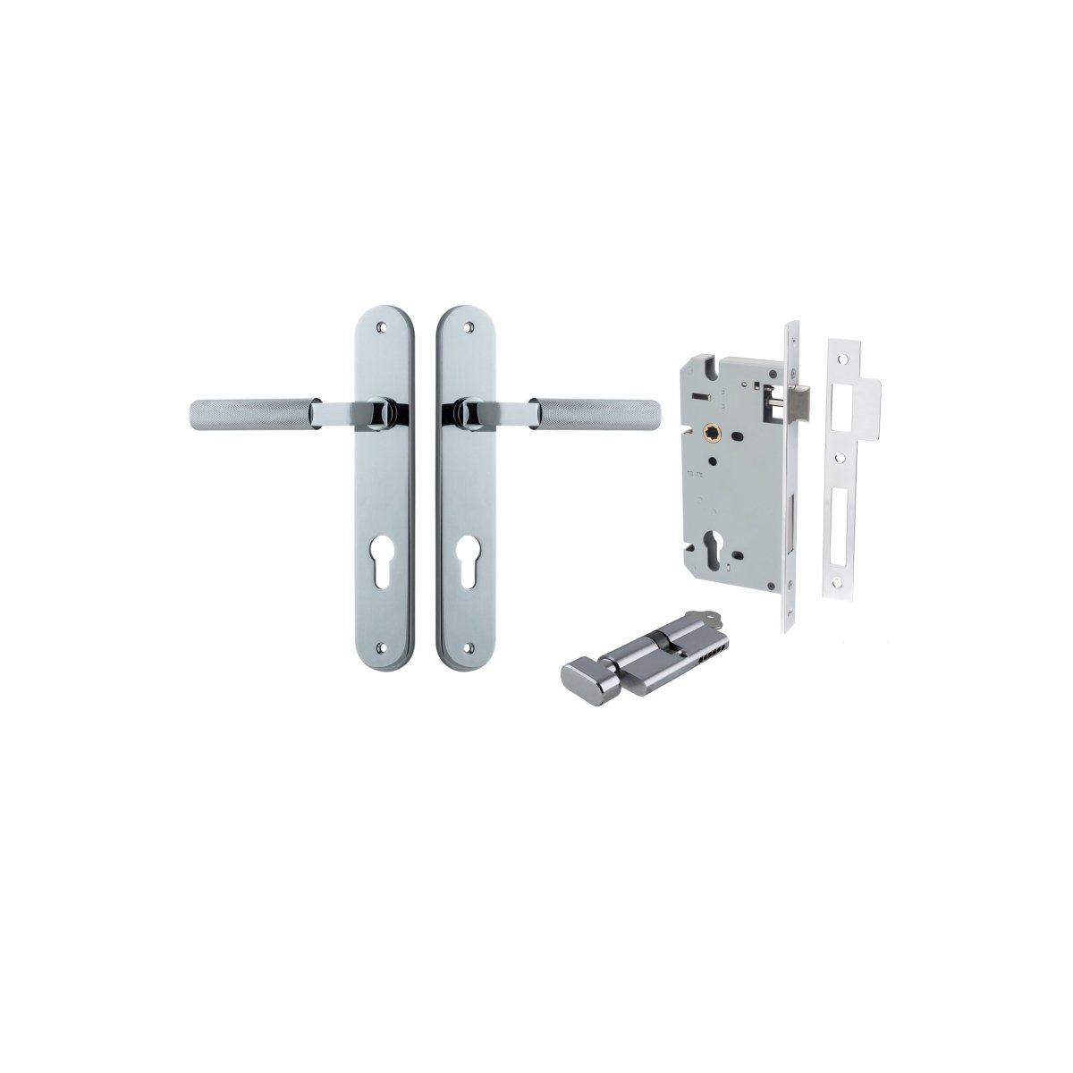 Brunswick Lever - Oval Backplate - Ella Grace - Iver - Polished Chrome - Door Levers