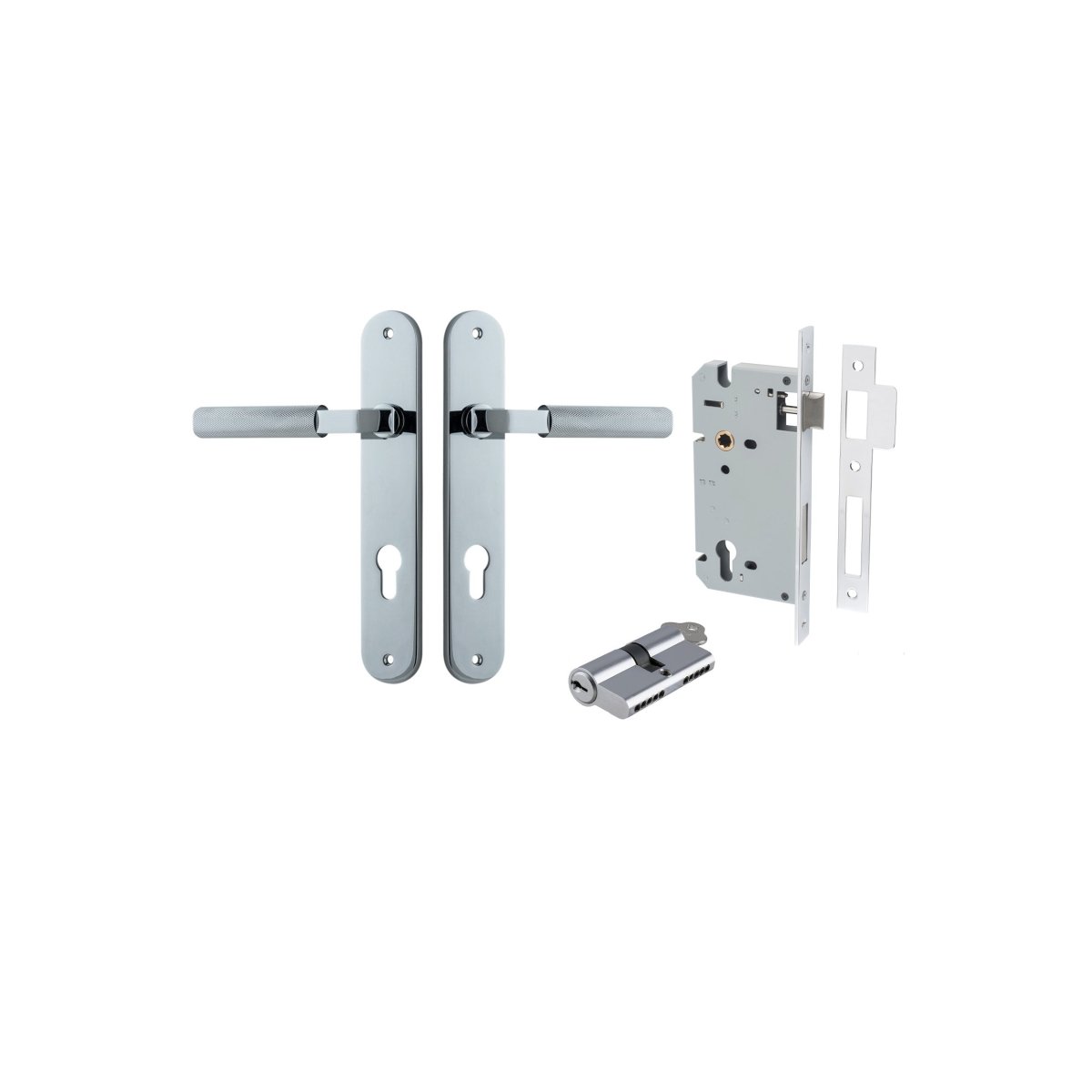 Brunswick Lever - Oval Backplate - Ella Grace - Iver - Polished Chrome - Door Levers