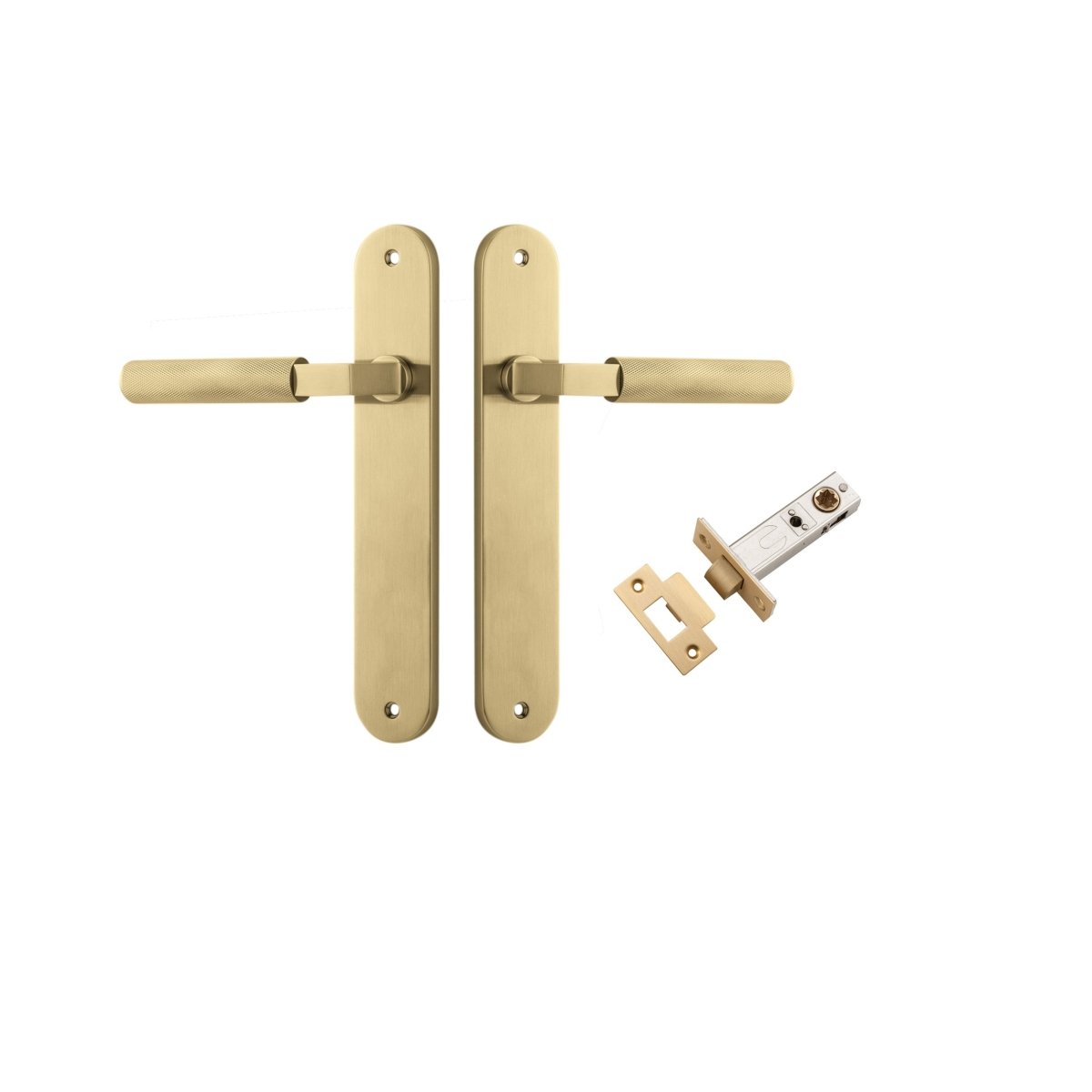 Brunswick Lever - Oval Backplate - Ella Grace - Iver - Brushed Gold PVD - Door Levers