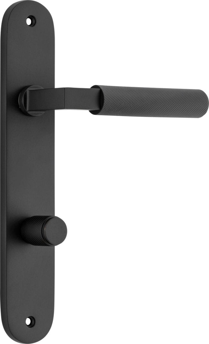 Brunswick Lever - Oval Backplate - Ella Grace - Iver - Matt Black - Door Levers