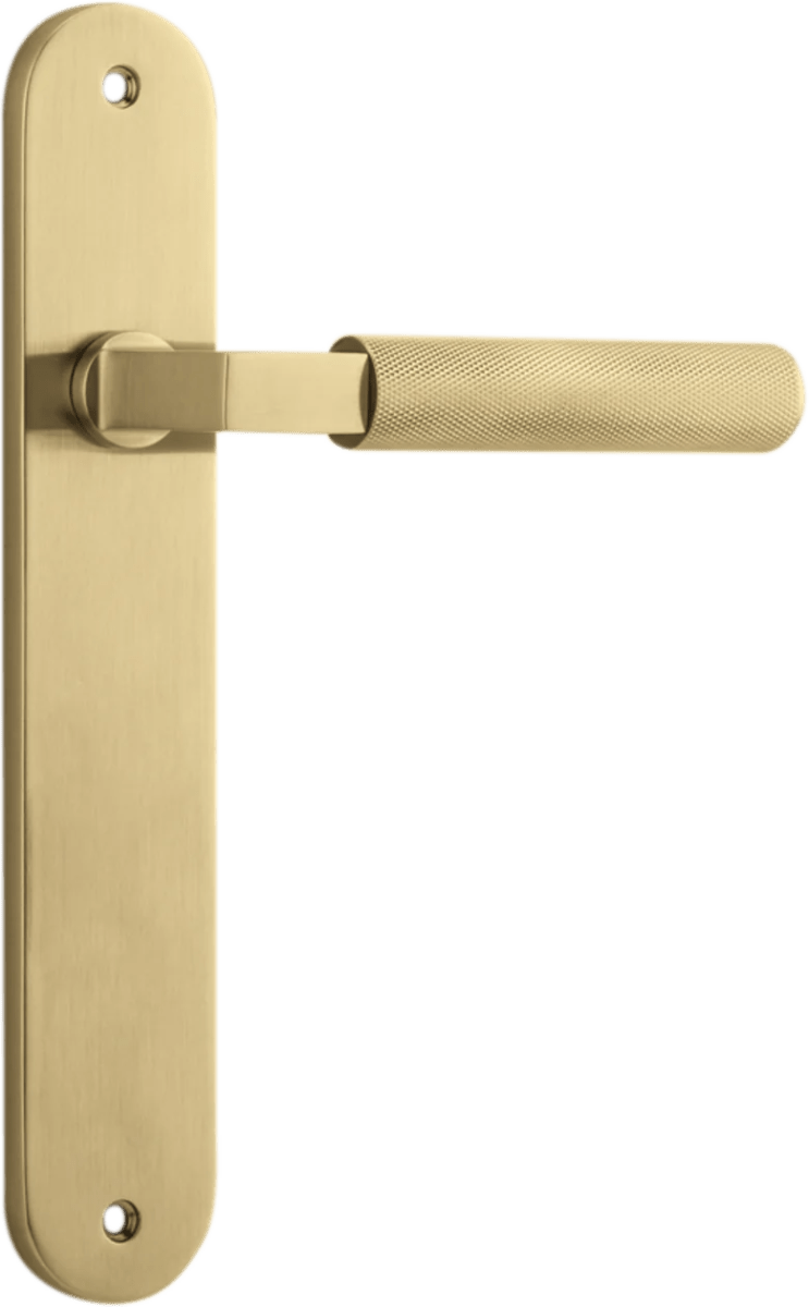 Brunswick Lever - Oval Backplate - Ella Grace - Iver - Brushed Gold PVD - Door Levers