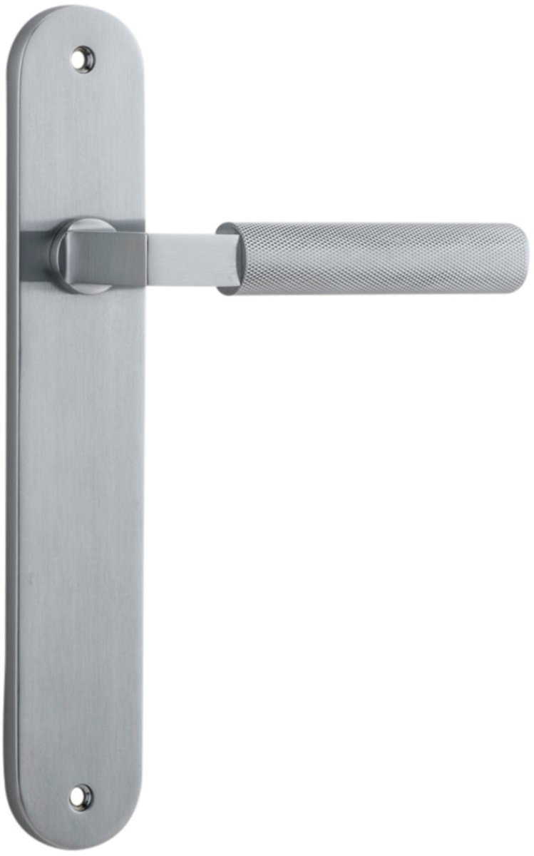 Brunswick Lever - Oval Backplate - Ella Grace - Iver - Brushed Chrome - Door Levers