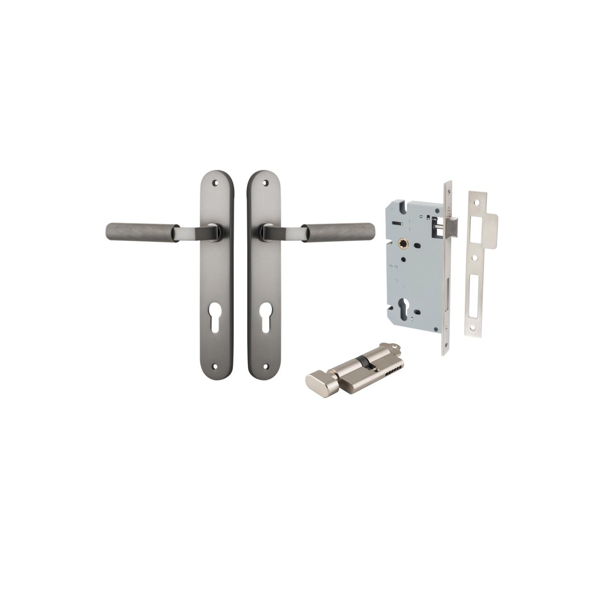 Brunswick Lever - Oval Backplate - Ella Grace - Iver - Satin Nickel - Door Levers