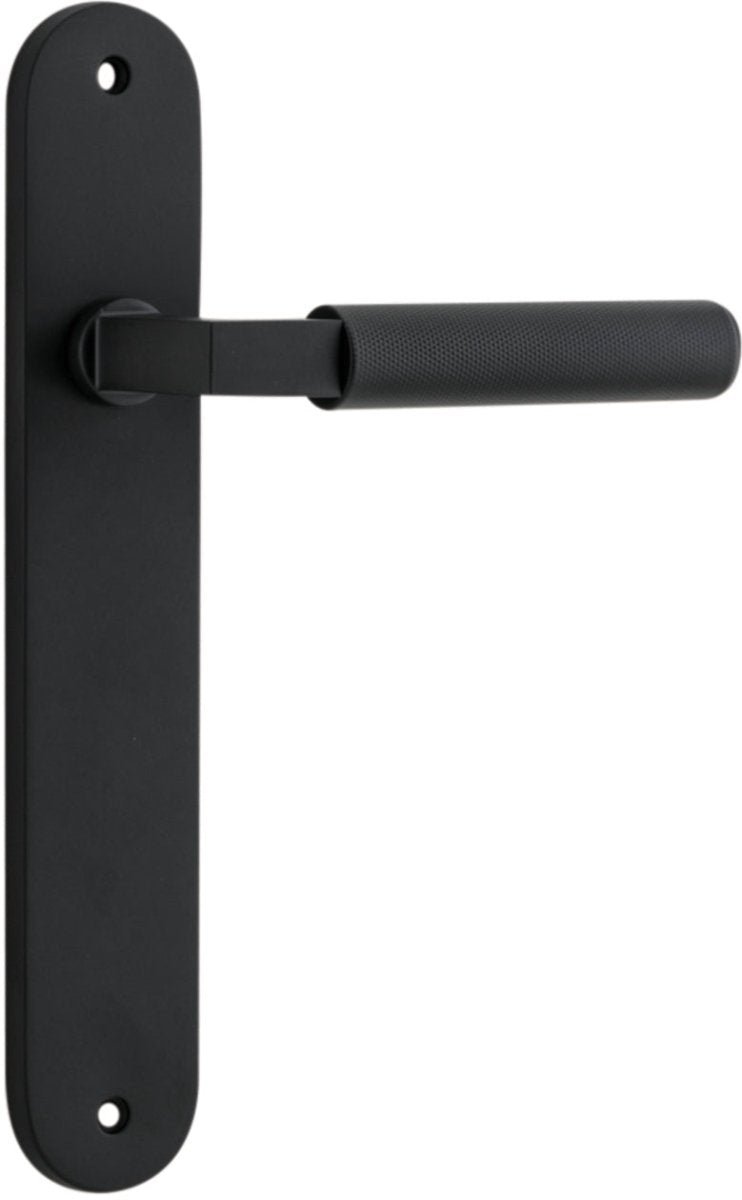 Brunswick Lever - Oval Backplate - Ella Grace - Iver - Matt Black - Door Levers