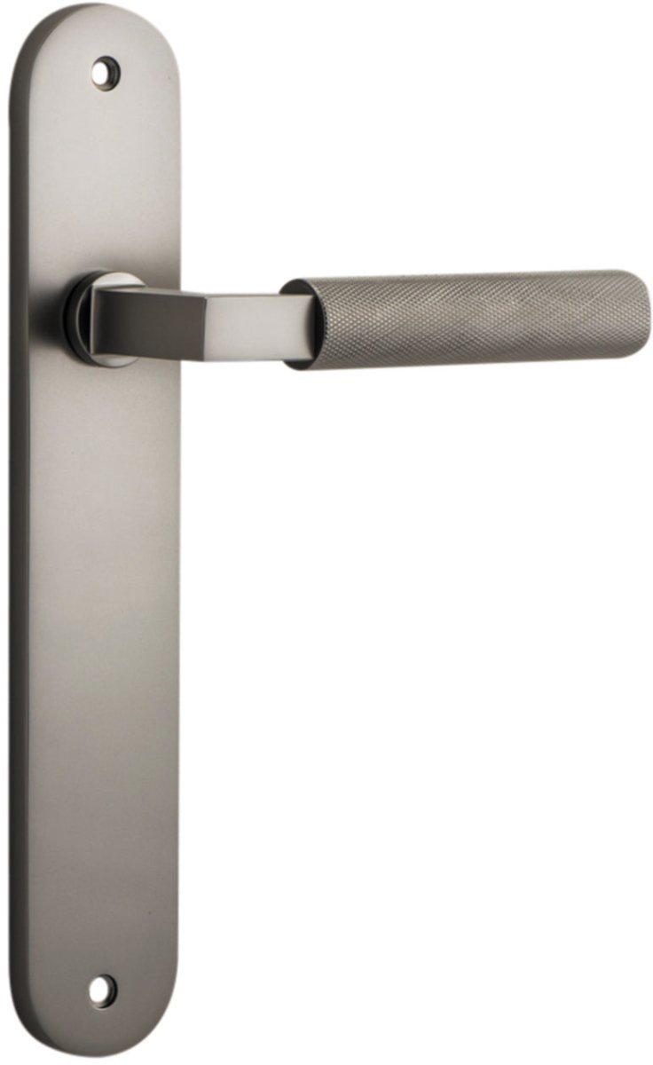 Brunswick Lever - Oval Backplate - Ella Grace - Iver - Satin Nickel - Door Levers