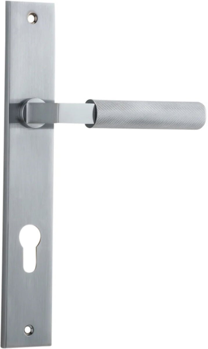 Brunswick Lever - Rectangular Backplate - Ella Grace - Iver - Brushed Chrome - Door Levers