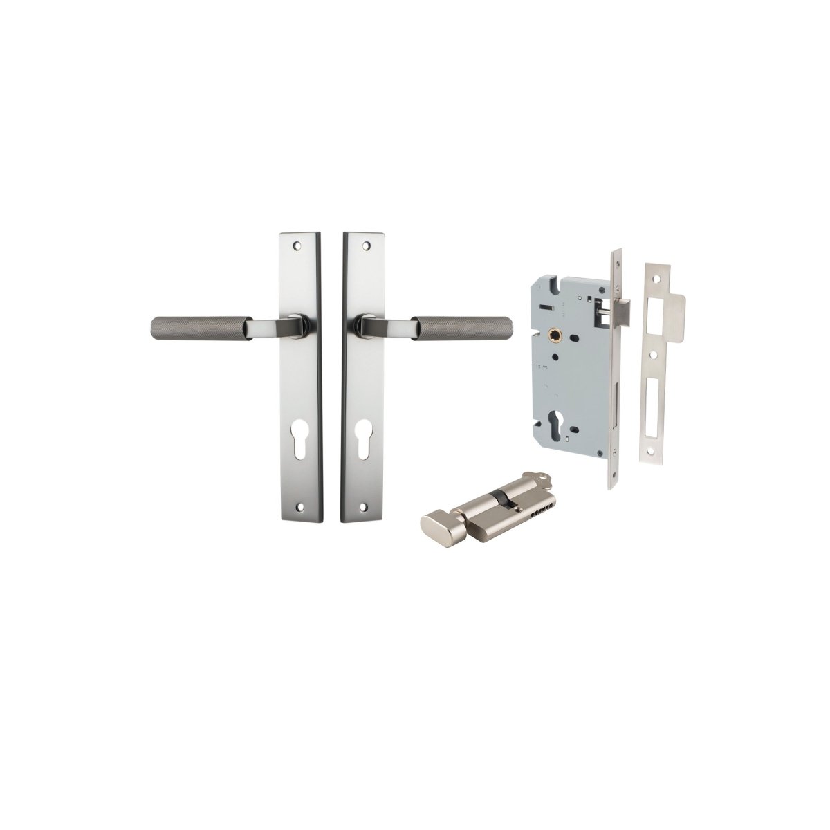 Brunswick Lever - Rectangular Backplate - Ella Grace - Iver - Satin Nickel - Door Levers