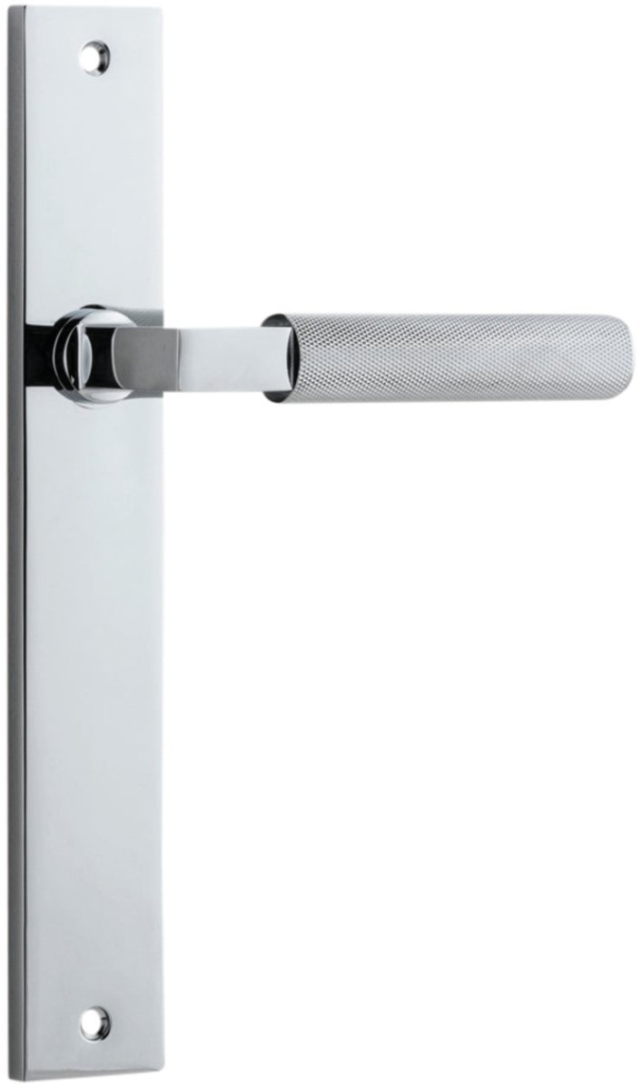 Brunswick Lever - Rectangular Backplate - Ella Grace - Iver - Polished Chrome - Door Levers