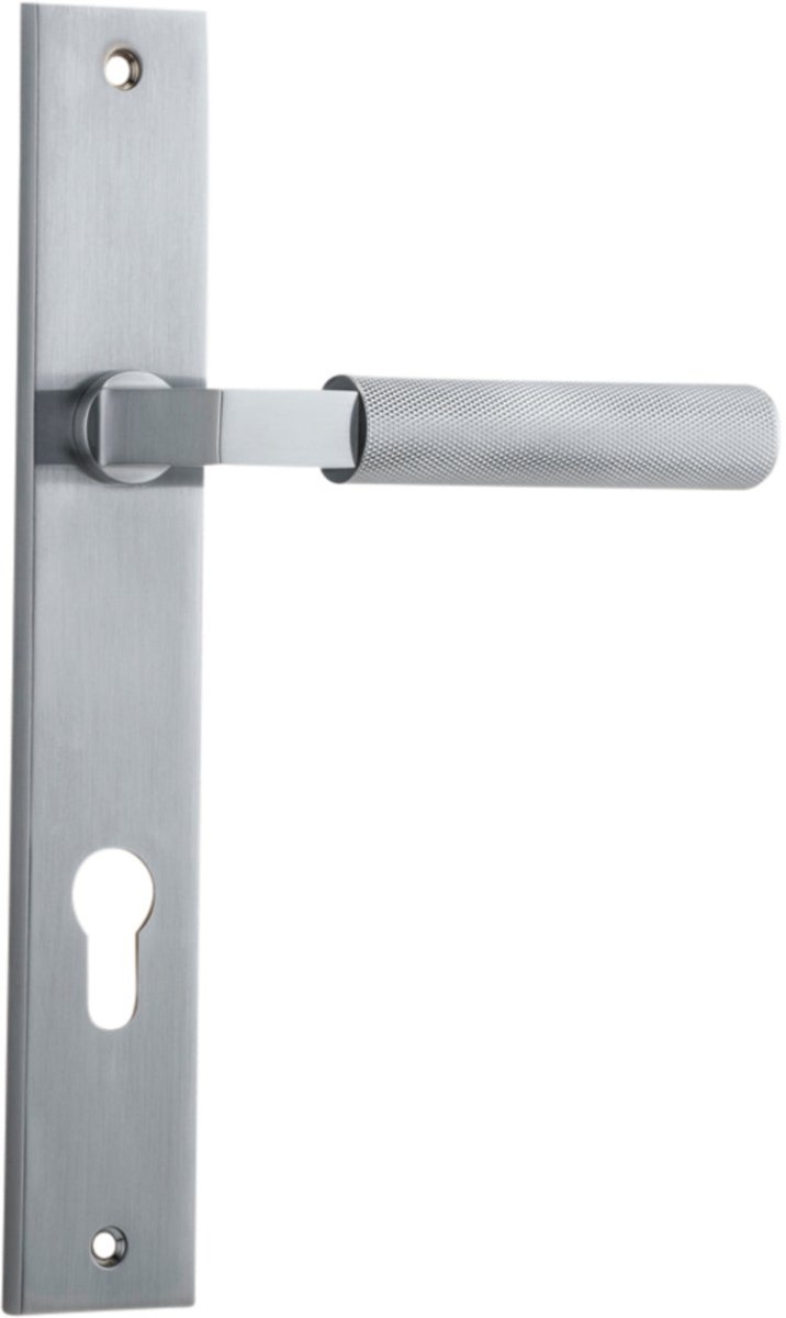 Brunswick Lever - Rectangular Backplate - Ella Grace - Iver - Brushed Chrome - Door Levers