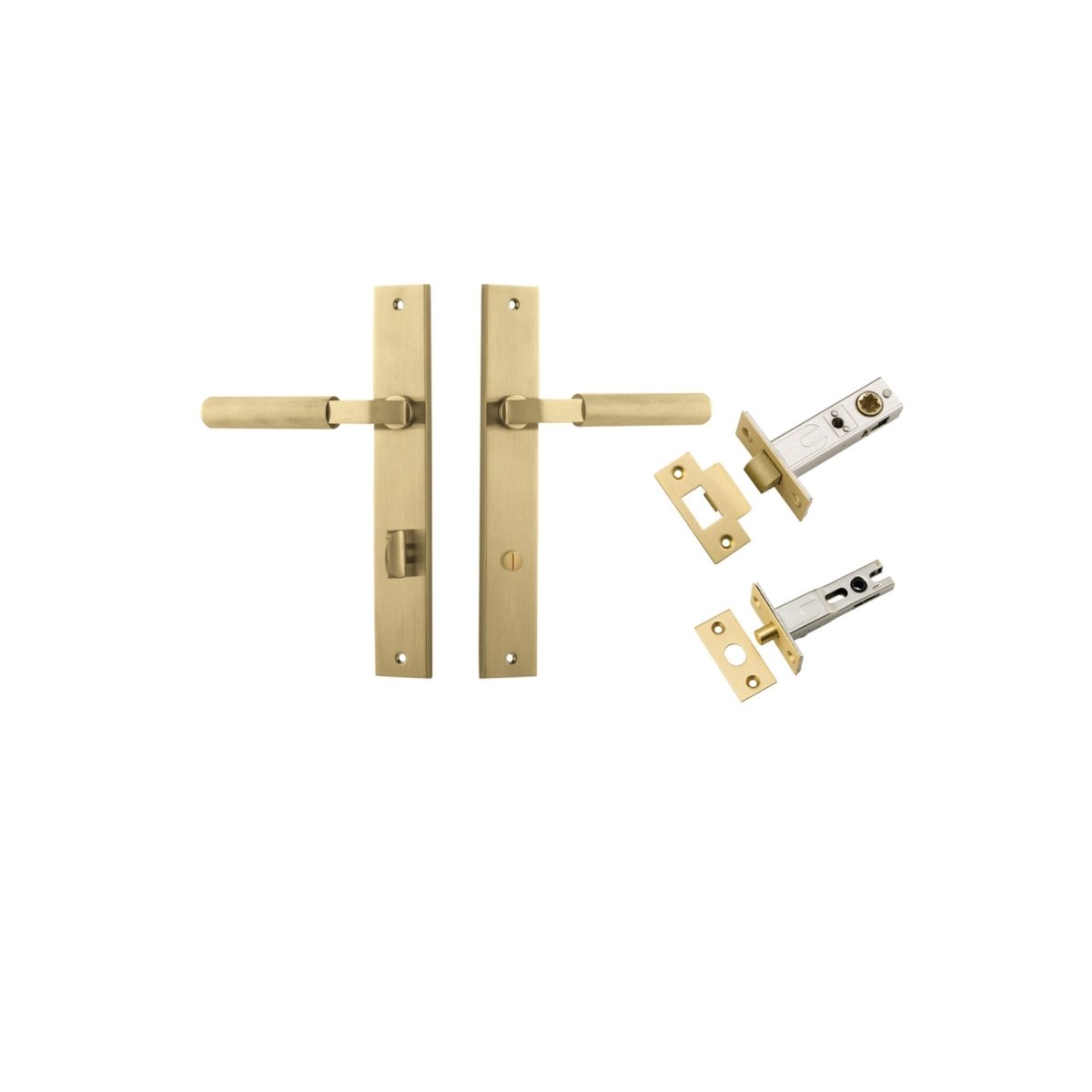 Brunswick Lever - Rectangular Backplate - Ella Grace - Iver - Brushed Gold PVD - Door Levers