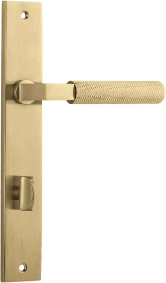 Brunswick Lever - Rectangular Backplate - Ella Grace - Iver - Brushed Gold PVD - Door Levers