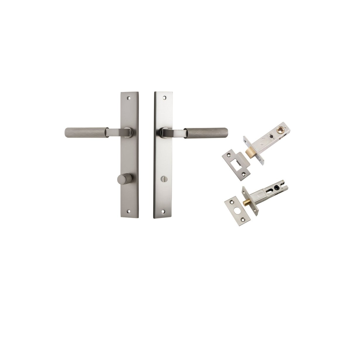 Brunswick Lever - Rectangular Backplate - Ella Grace - Iver - Satin Nickel - Door Levers