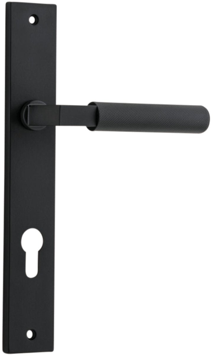 Brunswick Lever - Rectangular Backplate - Ella Grace - Iver - Matt Black - Door Levers