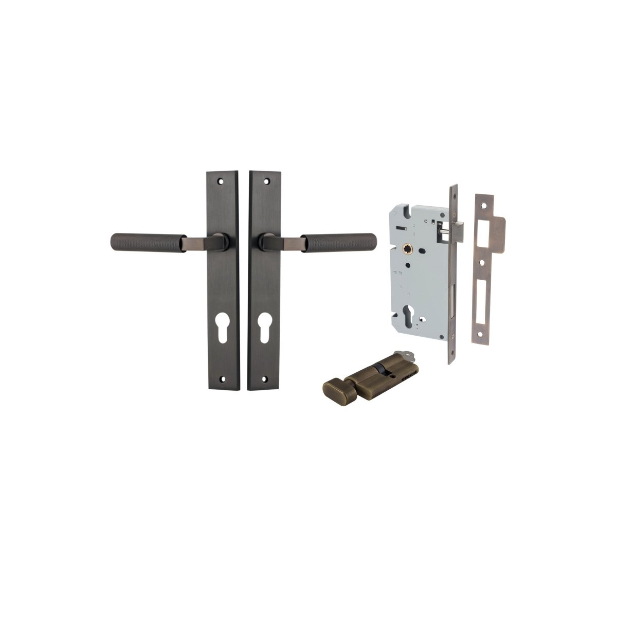 Brunswick Lever - Rectangular Backplate - Ella Grace - Iver - Signature Brass - Door Levers