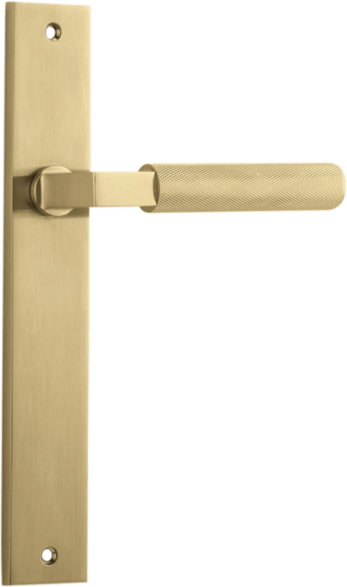 Brunswick Lever - Rectangular Backplate - Ella Grace - Iver - Brushed Gold PVD - Door Levers