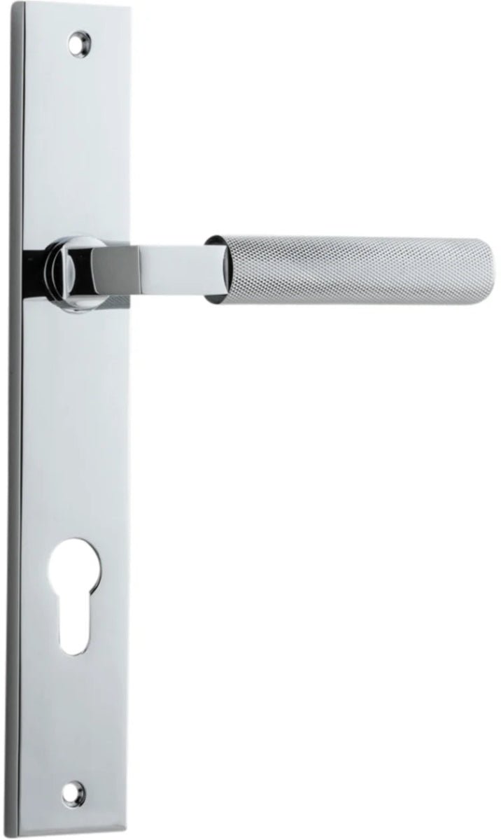 Brunswick Lever - Rectangular Backplate - Ella Grace - Iver - Polished Chrome - Door Levers