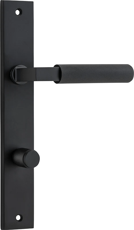 Brunswick Lever - Rectangular Backplate - Ella Grace - Iver - Matt Black - Door Levers