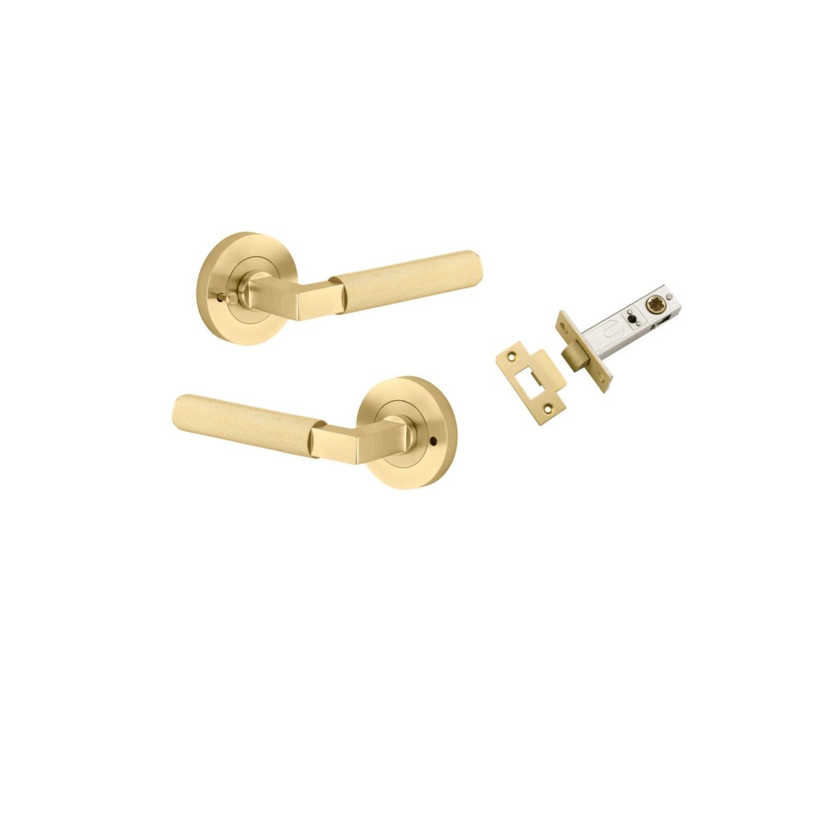 Brunswick Lever - Round Rose - Ella Grace - Iver - Brushed Gold PVD - Door Levers