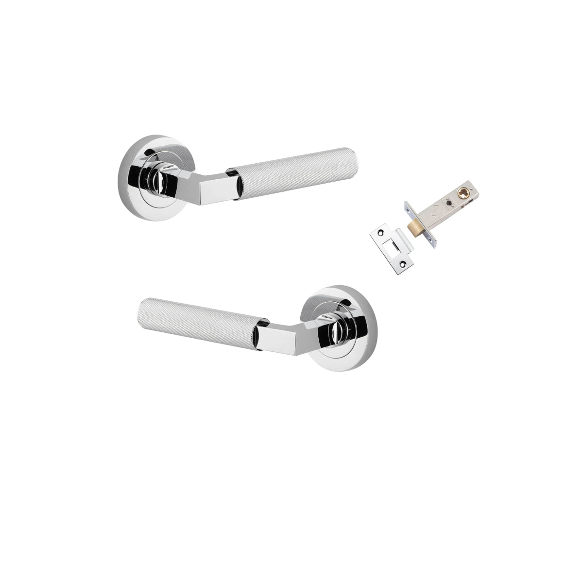 Brunswick Lever - Round Rose - Ella Grace - Iver - Polished Chrome - Door Levers