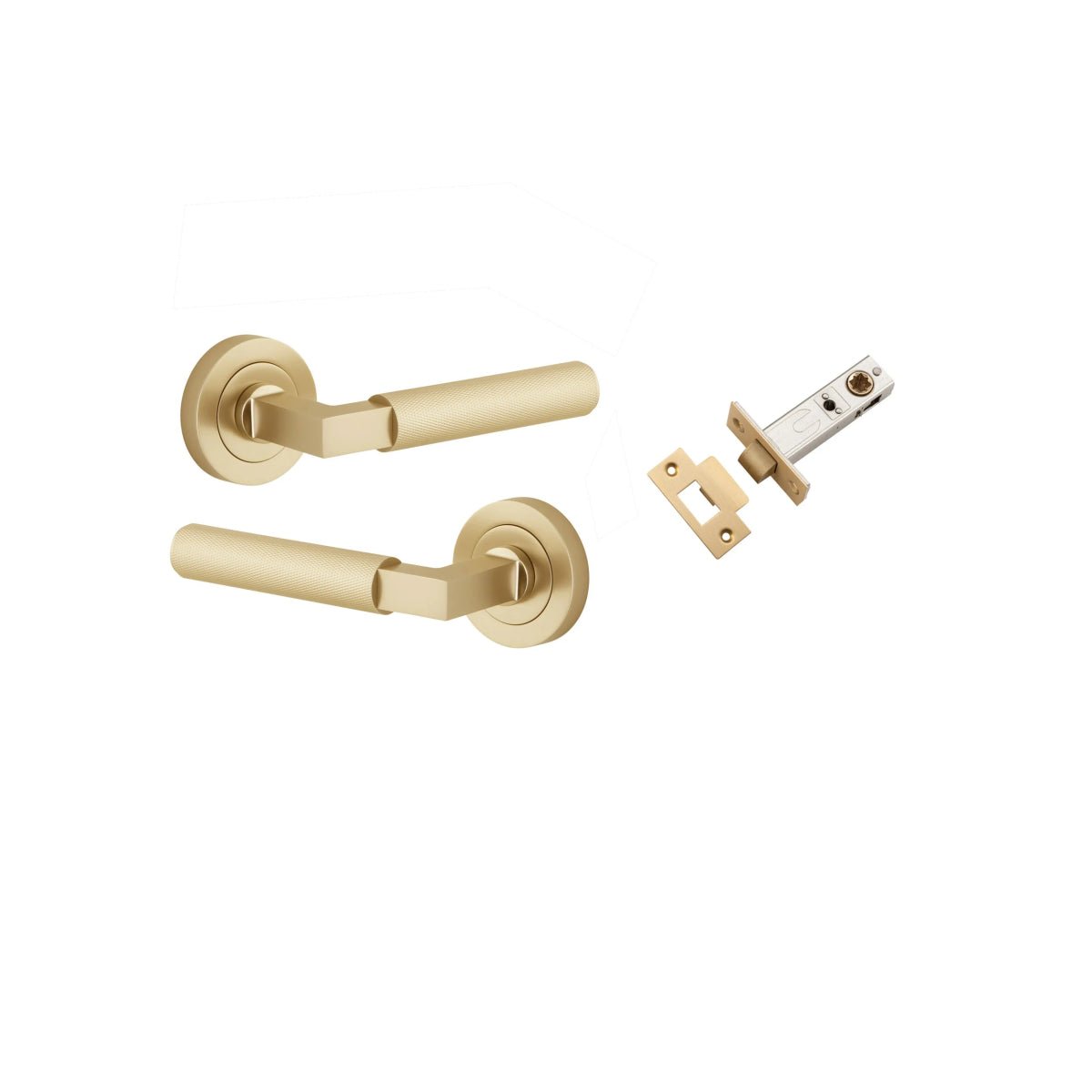 Brunswick Lever - Round Rose - Ella Grace - Iver - Brushed Gold PVD - Door Levers