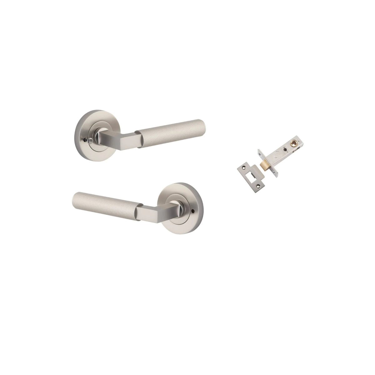 Brunswick Lever - Round Rose - Ella Grace - Iver - Satin Nickel - Door Levers