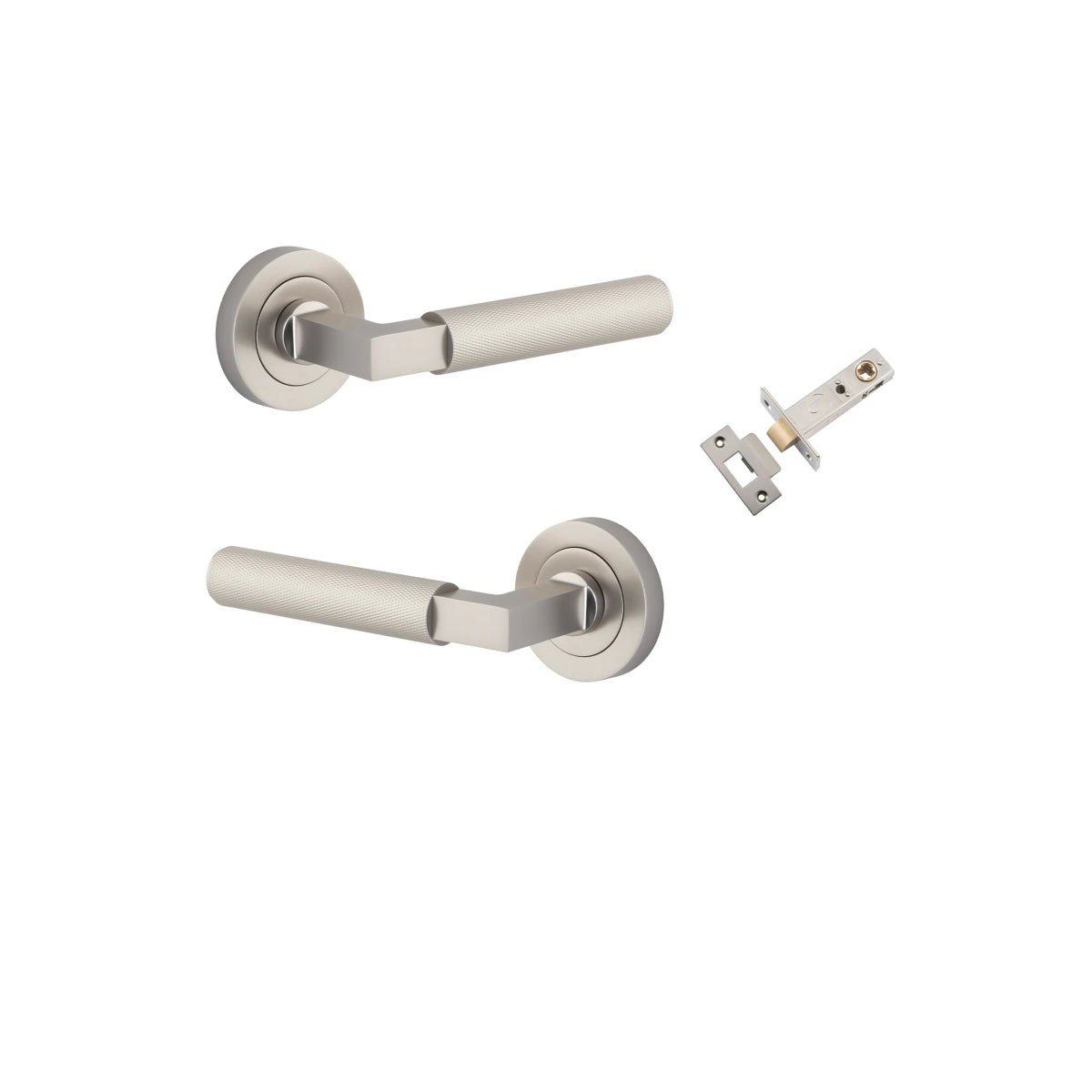 Brunswick Lever - Round Rose - Ella Grace - Iver - Satin Nickel - Door Levers